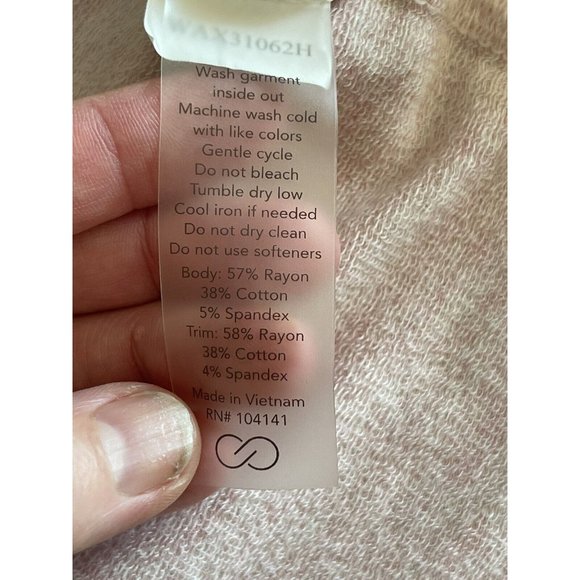 Calia Light Pink Effortless V-Neck V-Back Cutout Back Pullover S WAX31062H - Picture 4 of 8